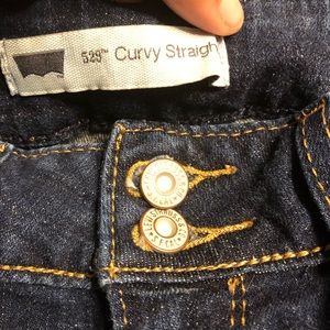 529 Levi’s Curvy Straight Distress blue Denim Jean